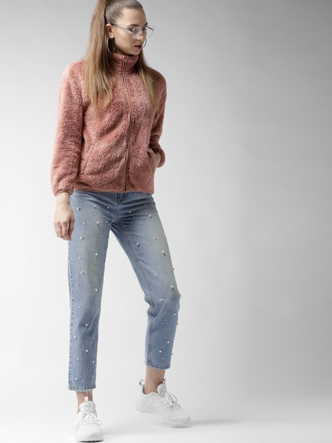

FOREVER 21 Women Dusty Pink Faux Fur Tailored Jacket