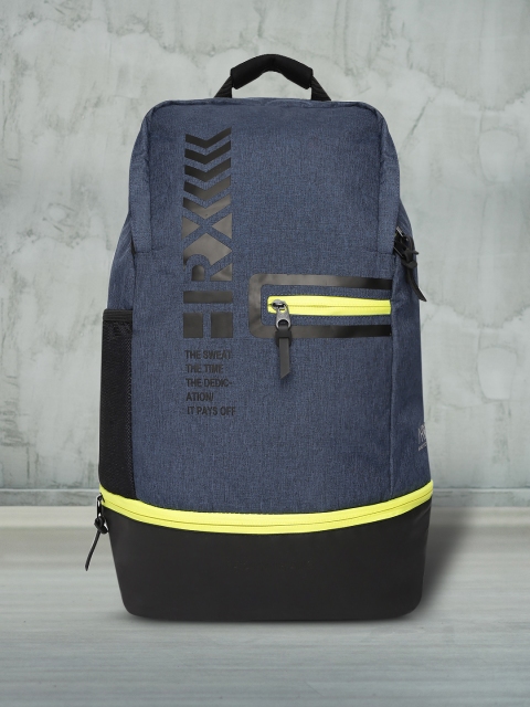 

HRX by Hrithik Roshan Unisex Blue & Black Colourblocked Backpack