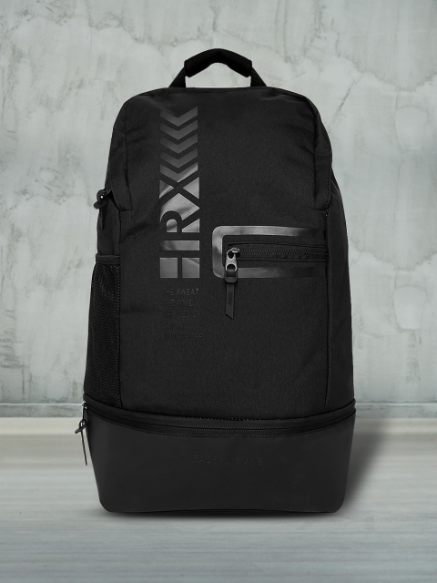 

HRX by Hrithik Roshan Unisex Black Brand Logo Backpack