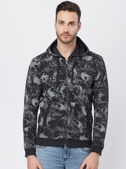 

Killer Men Black & Grey Printed Hooded Sweatshirt