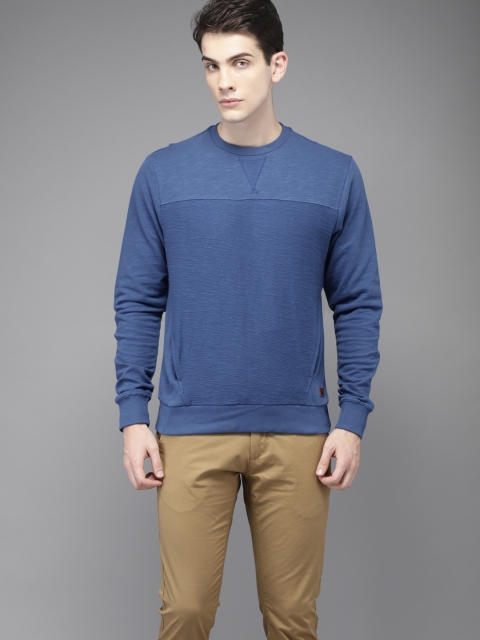 

Flying Machine Men Blue Solid Sweatshirt