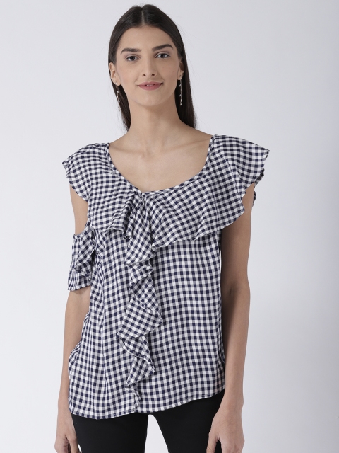 

Magzayra Women Blue Checked Top