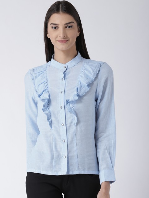 

Magzayra Women Blue Regular Fit Printed Casual Shirt