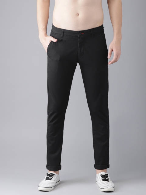 

Flying Machine Men Black Super Slim Fit Solid Regular Trousers