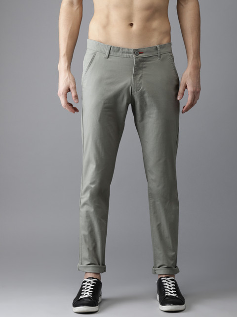 

Flying Machine Men Grey Slim Fit Solid Chinos