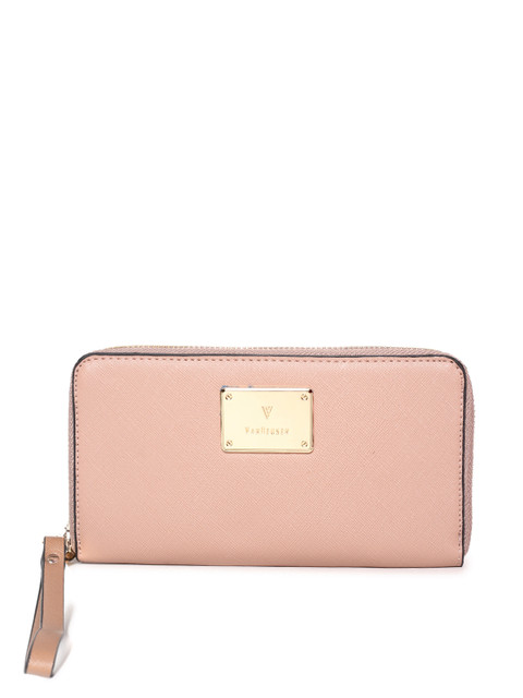 

Van Heusen Beige Solid Zip Around Wallet