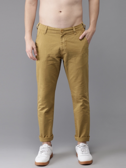 

HERE&NOW Men Khaki Slim Fit Solid Chinos