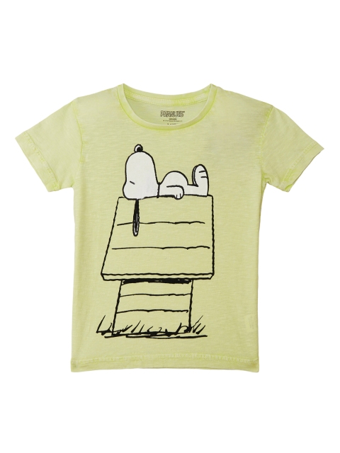 

Kids Ville Peanuts featured Green Tshirt for Boys, Lime green