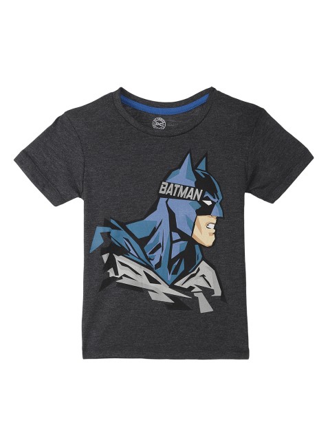 

Kids Ville Batman featured Grey Tshirt for Boys, Charcoal