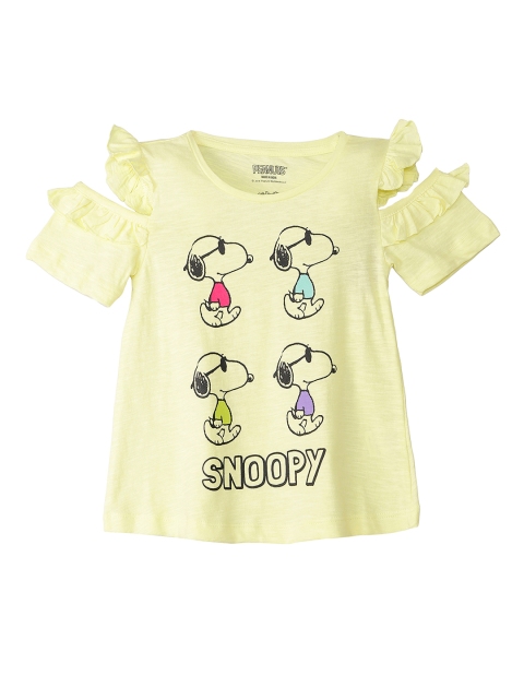 

Kids Ville Snoopy featured Yellow Tshirt for Girls