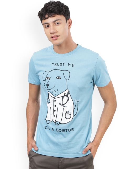 

Free Authority Crew Neck Blue Men Tshirt