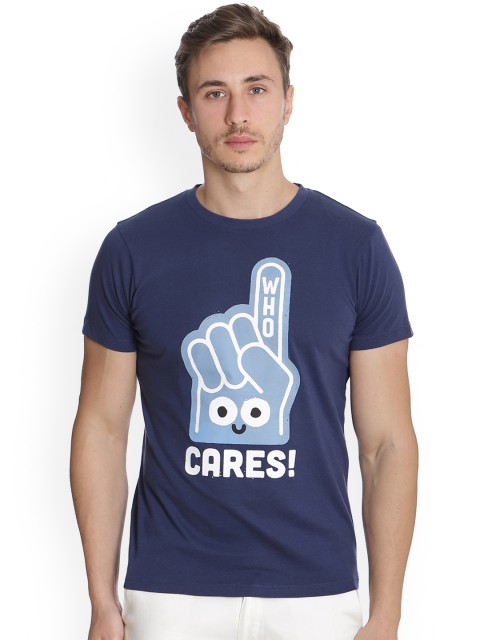 

Free Authority Men Blue Printed T-shirt