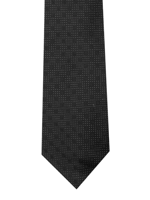 

Louis Philippe Grey & Black Woven Design Broad Tie