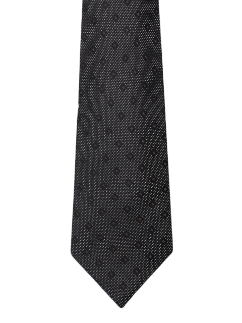 

Louis Philippe Black Woven Design Broad Tie