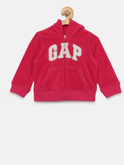 

GAP Girls' Pink Printed Logo Hoodie Sweatshirt