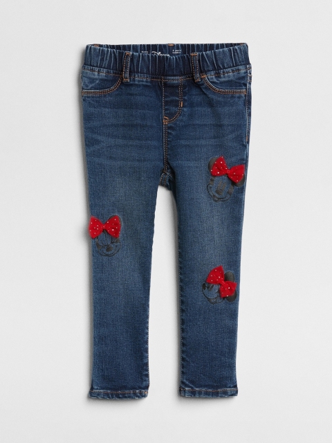 

GAP Girl Navy Washed Applique Detail Denim Treggings, Navy blue