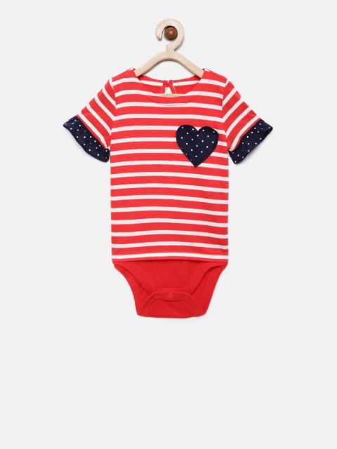

GAP Girls' Red & White Print Heart Body Double Bodysuit