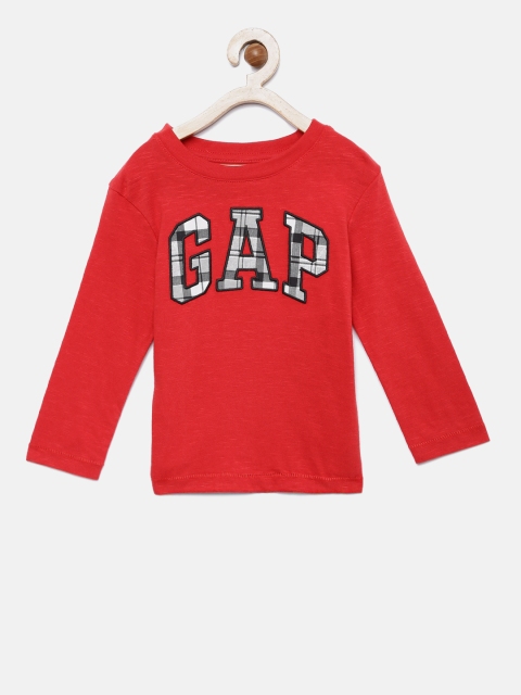 

GAP Boys' Long Sleeve Logo Tee, Red