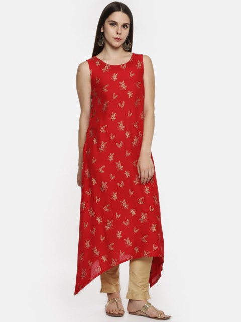 

RANGMANCH BY PANTALOONS Women Red Printed A-Line Kurta