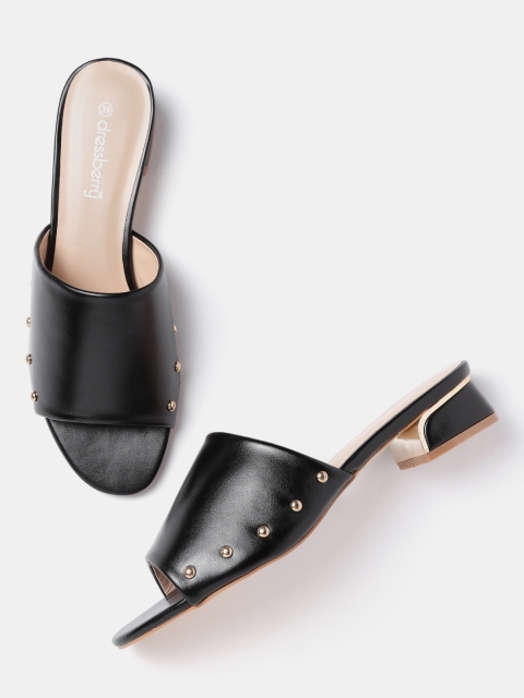 

DressBerry Women Black Solid Heels