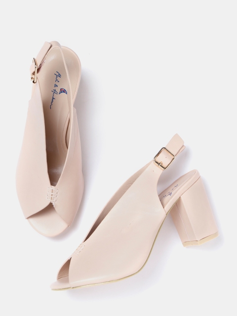 

Mast & Harbour Women Peach-Coloured Solid Block Heels