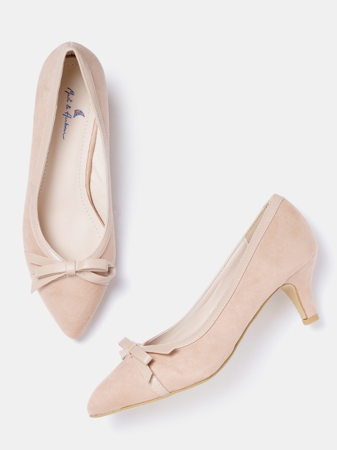 

Mast & Harbour Women Peach-Coloured Solid Pumps