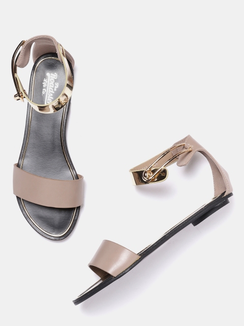 

Roadster Women Taupe Solid Mid-Top Open Toe Flats