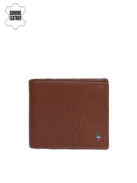

Louis Philippe Men Tan Solid Genuine Leather Two Fold Wallet