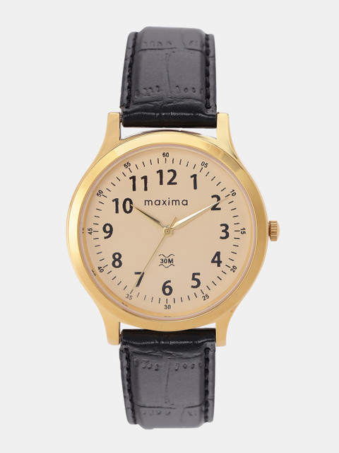 

maxima Men Cream-Coloured Analogue Watch O-44981LMGY