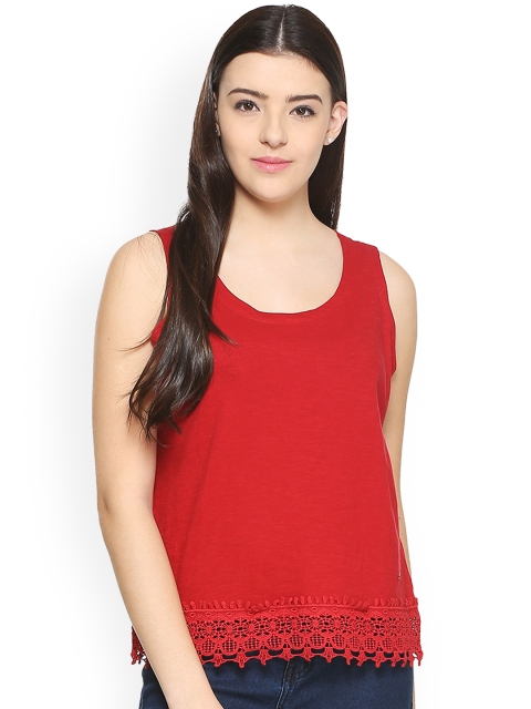 

Allen Solly Woman Women Red Self Design Regular Top