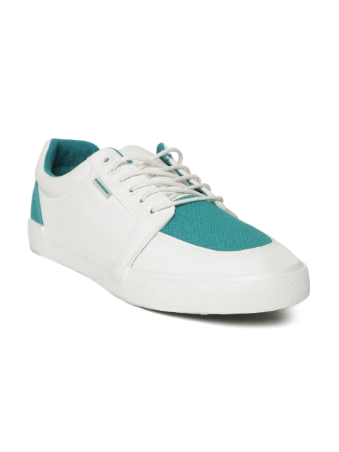 

Flying Machine Men White & Sea Green Colourblocked Sneakers