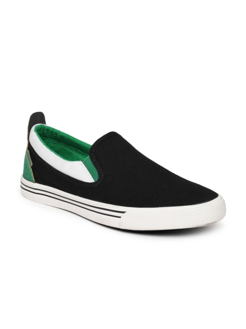 

Flying Machine Men Black Slip-On Sneakers