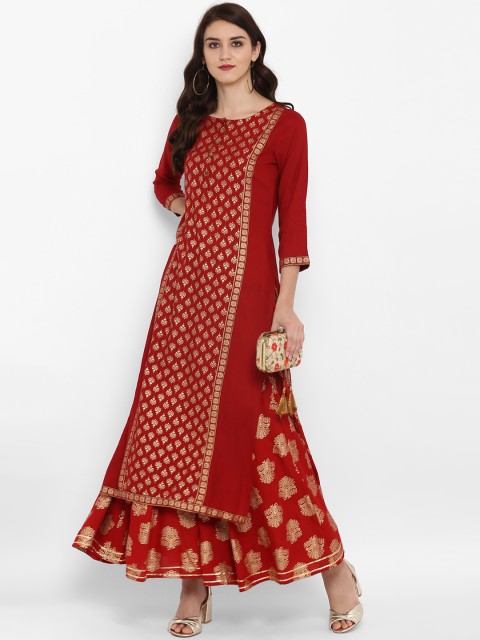 

Varanga Women Red Printed Kurta with Palazzos