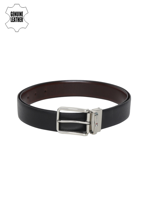 

Tommy Hilfiger Men Black & Brown Solid Reversible Leather Belt