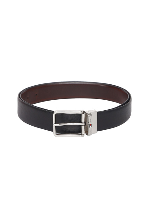 

Tommy Hilfiger Men Black & Brown Solid Reversible Leather Belt