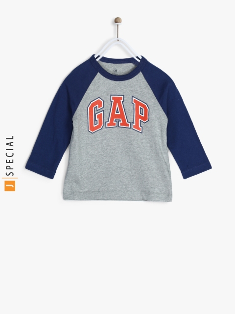 

GAP Baby Boys' Logo Raglan T-Shirt, Grey melange