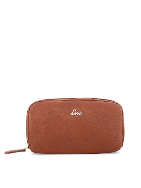 

Lavie Women Brown Solid Zip Around Wallet
