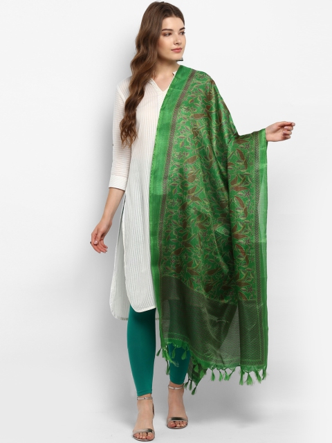 

Saree mall Green Printed Dupatta