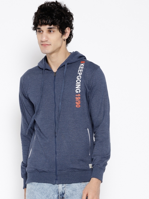 

Duke Men Blue Solid Hooded Sweatshirt