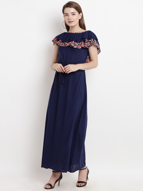 

Abiti Bella Women Navy Blue Printed Maxi Dress