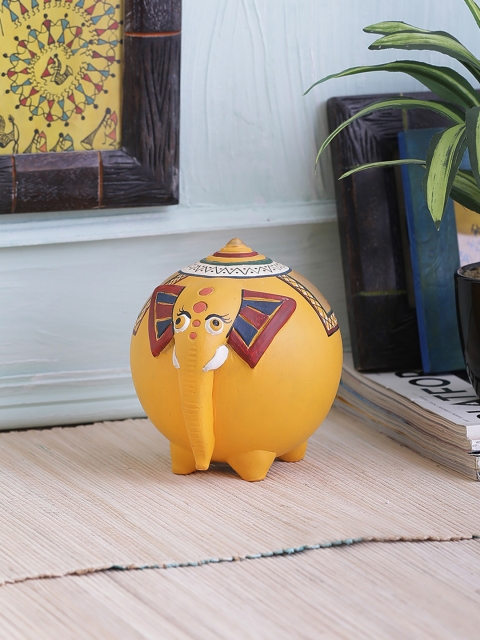

VarEesha Yellow Elephant Terracotta Piggy Bank
