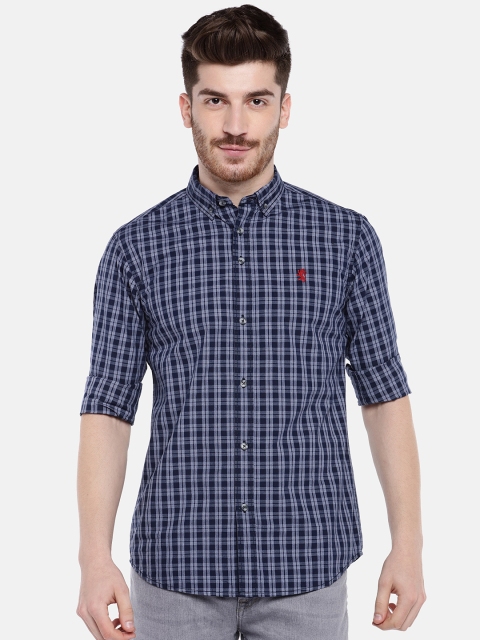 

Red Tape Men Blue & Grey Regular Fit Checked Casual Shirt
