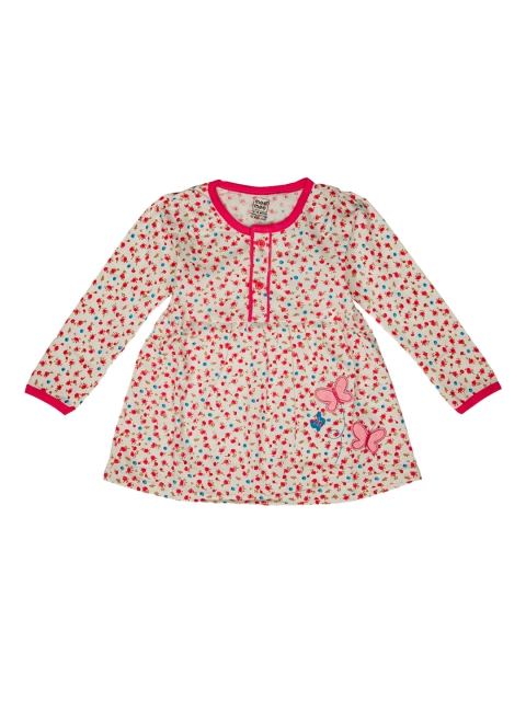 

MeeMee Girls Pink Printed Fit and Flare Dress