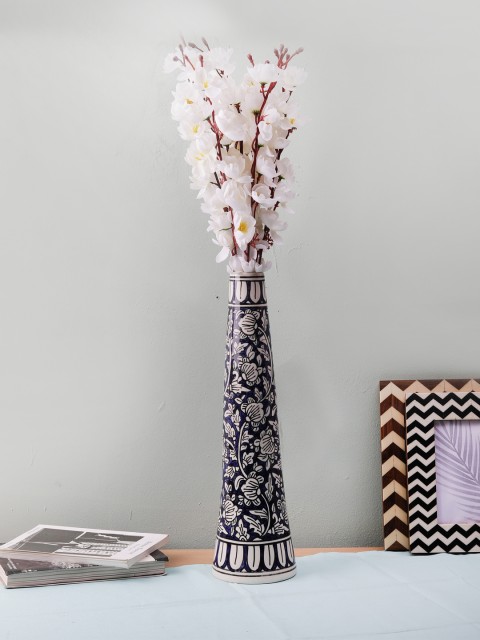 

VarEesha Hand-Painted Blue Ceramic Vase