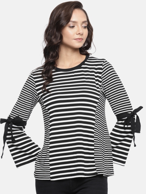 

Lee Cooper Women Black & White Striped Top