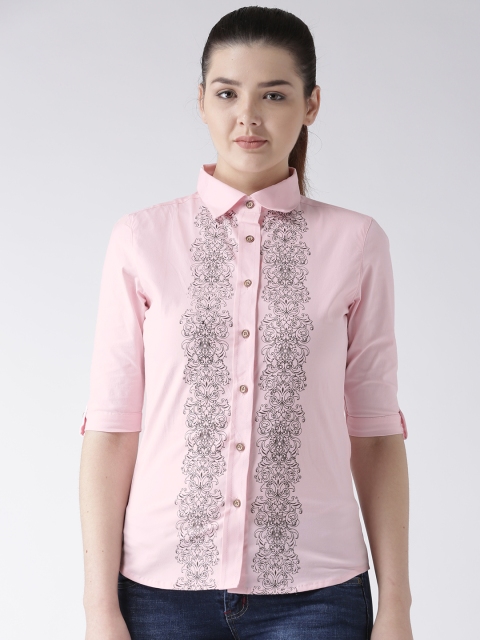 

JUMP USA Women Pink Regular Fit Solid Casual Shirt