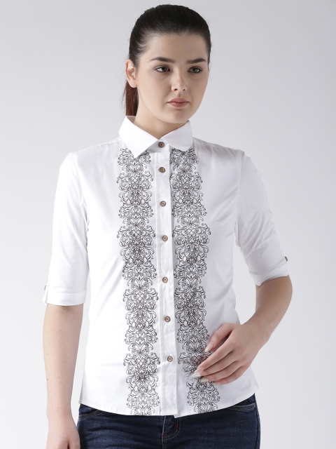 

JUMP USA Women White Regular Fit Solid Casual Shirt