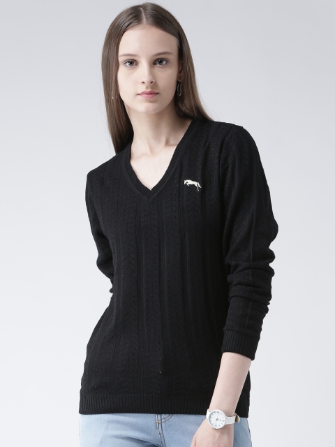 

JUMP USA Women Black Self Design Pullover