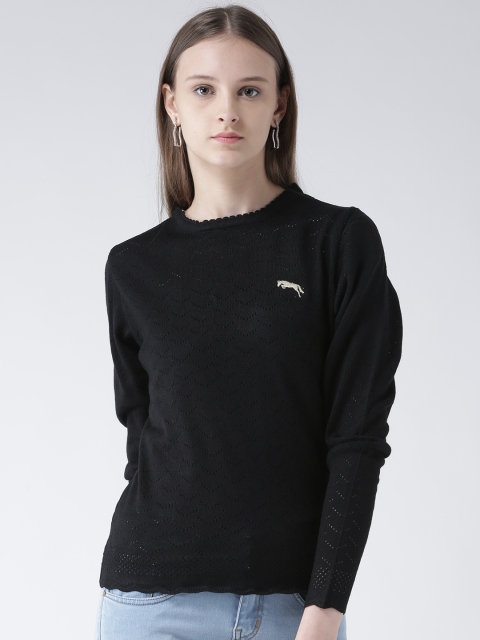 

JUMP USA Women Black Self Design Pullover