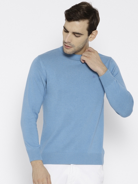 

Monte Carlo Men Blue Solid Sweater
